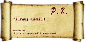 Pilnay Kamill névjegykártya